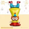 Forma de caricatura parque de atracciones caballo de Troya globo de animal tema de cumpleaños infantil fondo decoración de fiesta diseño al por mayor