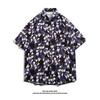 Camisa de Praia de Secagem Rápida com Manga Curta Estampada Floral para Homens e Mulheres Casal Tailândia Verão Nova Camisa Havaiana de Praia com Manga Meia