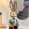 Decoración de Piso de Conejo Tejida a Mano con Paja Grande Transfronteriza para Sala de Estar, Jardín de Bodas y Estudio Fotográfico Decoraciones Creativas