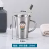 Copo de Enxaguante Bucal Familiar de Aço Inoxidável 304, Copo de Lavar para Crianças Bebês, Copo de Dente Anti-Queda com Alça Copo de Bebida