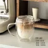 Taza de Vidrio Transparente Aislada de Doble Capa Casual, Taza de Café Resistente al Calor y al Frío, Taza Redonda Creativa para Agua, Taza para Jugos, Taza para Bebidas Frías