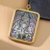 Guanyin de Mil Manos Pintada a Mano con Pintura Dorada Zorro de Nueve Colas Hada Zorro Thangka Caja Gawu de Acero de Titanio Tang Taoísta de Nueve Colas Dios Elefante Verde