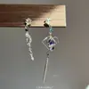 Pendientes largos con borlas de gota de agua roja, estilo vintage de lujo ligero, alta gama, elegantes, nuevos accesorios para la oreja