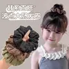 Infantil 2026 Outono/Inverno Novo Retrô Bolinhas Intestino Pequeno Elástico de Cabelo para Cabelo Rabo de Cavalo Corda de Cabelo Elástico de Cabelo Flor de Cabelo