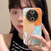 Funda para Teléfono Móvil Adecuada para Oppofindx8S con Correa de Mano Diseño Oppofindx8S+ Nuevo X8 Bloque Naranja Azul