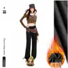 Jeans rectos transfronterizos para mujer, estilo retro americano, corte ajustado, forrados de felpa, negros, largo recortado, pantalones largos negros, largo extendido negro, Yichun