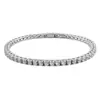 Pulsera de Acero de Titanio con Circonita Incrustada de Diamantes de 3 mm para Hombres y Mujeres, de Gama Alta, Moderna, Simple y Versátil de Acero Inoxidable