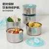 Recipiente de acero inoxidable para conservar alimentos frescos con tapa, caja de almacenamiento sellada, lonchera para picnic, recipiente para alimentos refrigerados para refrigerador, tazón para conservar frescos guarniciones de cocina