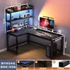 Mesa de esquina, escritorio para computadora del hogar, mesa de escritorio para juegos de escritorio, escritorio con estantería, mesa de esquina integrada para dormitorio, escritorio de oficina para personal