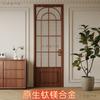 Puerta de Baño Retro Francesa Aleación de Titanio Magnesio Aluminio Balcón Dormitorio Estudio Baño Puerta Plana Estilo Nuevo