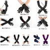 Accesorios para Mujer de los Años 1920 Spandex Satén Flocado Guantes de Charol Accesorios de Disfraz para Fiesta de Baile Transfronteriza en Stock