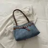 Bolsa feminina transfronteiriça 2026 nova moda cor sólida bloqueio de cores vintage versátil grande capacidade bolsa de mão tote bolsa de ombro