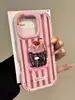 Funda de Teléfono Móvil con Rayas de Color Ins Adecuada para Iphone16Promax Apple 15Pro Estéreo 14 Anticaída 13 Mujeres Japonesas y Coreanas