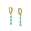 Aretes Colgantes de Zirconia Colorida con Aguja de Plata S925 para Mujer Tendencia Europea y Americana Moda Normcore Versátil
