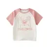 Camisetas de Verano de Algodón Antibacteriano y Refrescante para Niños, Playeras para Niños, Camisas Cortas de Verano para Niñas