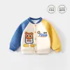 Jaqueta raglan estilo baseball para bebê, novo estilo primavera/outono, top moderno e casual para meninos, cardigã para meninas, roupa esportiva infantil