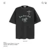 Camiseta de Algodão Puro Pesado 250g com Estampa de Letras Cruzadas Manga Curta Unissex Marca Tendência Modelagem Solta Comércio Exterior Transfronteiriço Venda por Atacado