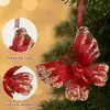 Decoraciones de mariposas artificiales con temática de mascotas, adornos para árbol de Navidad, accesorios para ambiente de fiesta navideña, adornos colgantes en forma de mariposa
