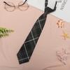 Corbata pequeña JK para mujer, estilo universitario, a cuadros, uniforme japonés holgado para hombres y mujeres, estudiantes, camisa, corbatas cortas de moda
