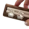 Estilo Coreano Primavera y Verano Nuevo Estilo Ins Joyería de Plata Plata de Ley S925 Exquisitos Pendientes de Encaje Doble Uso con Forma de Lazo Sensación de Alta Gama