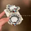 Laço Doce Couro Preto Cabelo de Gato Elástico Simples Rabo de Cavalo Menina Scrunchie Alto Valor Ins Corda de Cabelo Fofa