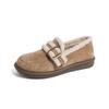 Weiwei Girl 723-9 Sapatos Burken de sola grossa forrados com lã Calçados de Inverno Femininos Mao Mao Mocassins de um passo Sapatos de Algodão Bocken