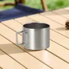 Taza de camping de acero inoxidable 304 de 300 ml con asa plegable, taza de café portátil aislada de doble capa para exteriores
