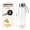 Artículos en Stock de Fábrica Dropshipping Vaso de Agua de Vidrio de Borosilicato Alto Tapa de Madera de Bambú Vaso para Jugo de Frutas Vaso para Bebidas Tapa de Acero Inoxidable Vaso para Café