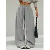 Amazon Transfronteiriço Estilo Americano Preguiçoso Retro Caimento Casual Calças Femininas Primavera e Outono Soltas de Perna Larga Versáteis Calças Longas