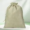 Bolsa de almacenamiento de joyería de lino de imitación bolsillo de lino algodón lino embalaje bolsa de lino bolsa con cordón jabón hecho a mano bolsa de tela pequeña