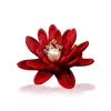Nova Broche Vintage de Lótus Vermelho para Mulheres, Broche de Pérola de Alto Padrão, Acessório de Roupa, Alfinete de Alta Qualidade