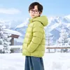 Chaqueta Ligera Corta de Plumas para Niños 90% Plumón de Pato Blanco Alto Poder de Relleno con Capucha Ropa de Abrigo para Niños y Niñas Calidez Invernal