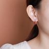 Joyería Yuebao Plata Esterlina S925 Nanhong Retro Simple Aretes Redondos Cabujón Diseño Estilo Étnico Aretes Geométricos de Plata