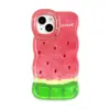 Capa de Celular de Melancia de Verão para Apple 16 Pro Max, iPhone 15 com Suportes Duplos, 17 Silicone, 12 Nicho, 13 para Mulheres