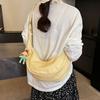 Bolsa de Couro Macio de Alta Qualidade e Grande Capacidade para Mulheres 2025 Nova Bolsa Versátil de Ombro e Transversal Bolsa de Dumpling para o Dia a Dia das Mulheres