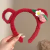 Linha do cabelo alta presilha de cabelo requintada atmosfera fofa faixa de cabeça adorno de cabeça estilo coreano feminina tiaras de cabeça de urso não apertam no elástico do cabelo