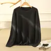 Suéter Feminino de Outono e Inverno Novo, Completamente de Caxemira, Gola Redonda, Espessado, Seis Fios, Amigo da Pele, Casual, Solto, Suéter Preguiçoso