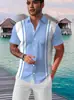 Loja Independente Amazon 2026 Nova Camisa Casual Versátil Moda Tendência Geométrica Manga Curta Direto do Fabricante