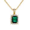 Xuping Jóias Caibao Série Cobre Conjunto Zircon Geométrica Quadrado Brincos Pingente Elegante Retro Gem terno