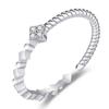 Anel de zircônia em formato de estrela estilo coreano design de nicho feminino abertura ajustável simples estilo frio anel liso anel pulseira