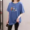 Nova Camiseta de Manga Curta para Mulheres 2026, Verão, Caimento Solto, Comprimento Médio, Tamanho Grande, Rejuvenescedora, Esconde a Barriga, Top Emagrecedor