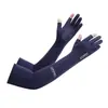 Mangas de Seda de Hielo con Sensación Fresca, Guantes de Ciclismo de Verano para Hombre, Protectores de Brazo Transpirables para Montañismo y Pesca al Aire Libre con Dos Dedos, Antideslizantes y Protección Solar