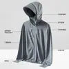 Rascacielos Hielo Seda UPF50+ Ropa Protección Solar Hombre Verano 2025 Nuevo Anti-UV Transpirable Delgado Pesca Ropa Protección Solar