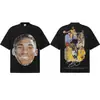 2026 Verano Kobe Star Manga Corta para Hombre Transfronterizo Estilo Anime Americano Sudadera Hombro Caído Holgada Transpirable Absorbe el Sudor Top