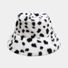 Chapéu de pescador de leopardo retrô europeu e americano feminino ins Internet popular outono e inverno ao ar livre quente engrossado pelúcia bacia chapéu na moda