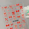 Adesivos Originais para Unhas Laço 5D Em relevo Tridimensional Versátil Laço Vermelho Adesivos para Unhas DIY Modelo Hg