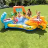 Intex57444 Piscina Inflable Piscina Inflable para Niños Paraíso de Dinosaurios con Tobogán Piscina Inflable Piscina para Bebés