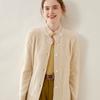 Otoño e Invierno 2024 Nueva Ropa de Punto de Cachemira para Mujer Chaqueta Clásica Versátil Adelgazante Elegante Suéter Hueco