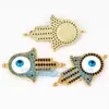 Acessórios para Joias DIY Cobre Puro Banhado a Ouro Microincrustado Mão de Fátima Olhos de Demônio Conector