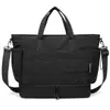 Nueva Bolsa de Viaje de Algodón para Viajes Cortos, Gran Capacidad, Color Sólido, Bolso Lindo con Compartimento Independiente para Zapatos, Adecuado para Viajes de Negocios y Desplazamientos, Bolso de Hombro